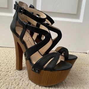 Jessica Simpson Dorrin 7.5 Black Platform Sandals